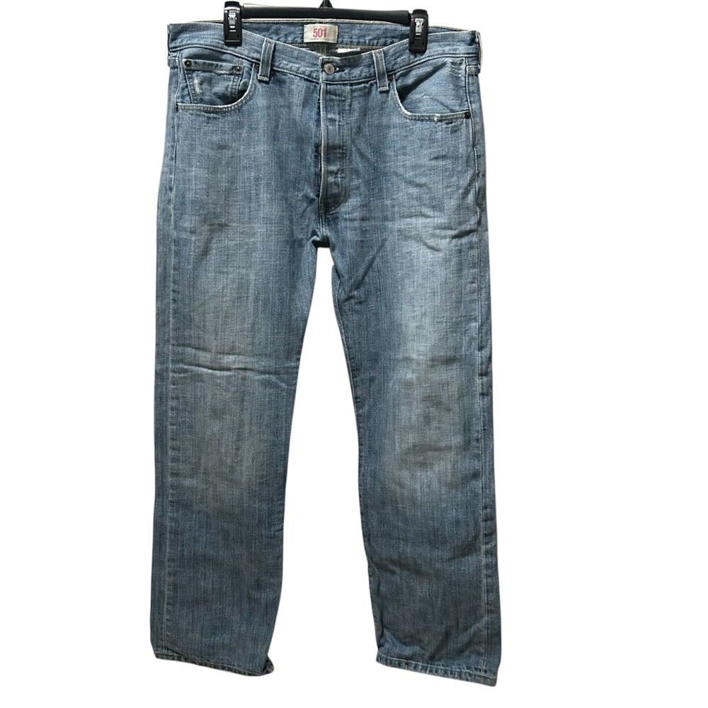 LEVI’S 501 Jeans Mens Original Straight Leg Button Fly Light Wash Sz 36 X 30
